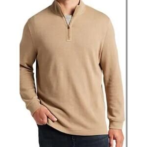Joseph Abboud Mens Size XL Tan 1/4 Zip Long Sleeve Pullover Sweater NWOT